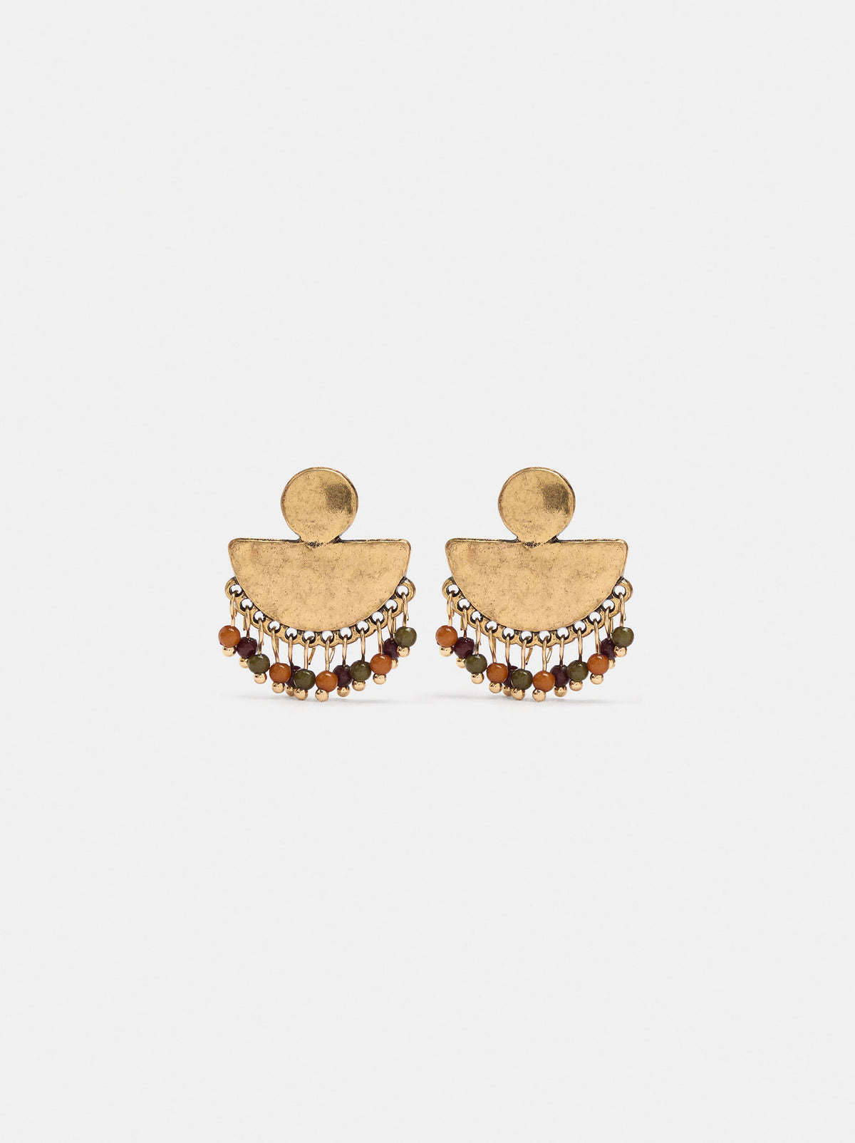 Fan Earrings With Beads