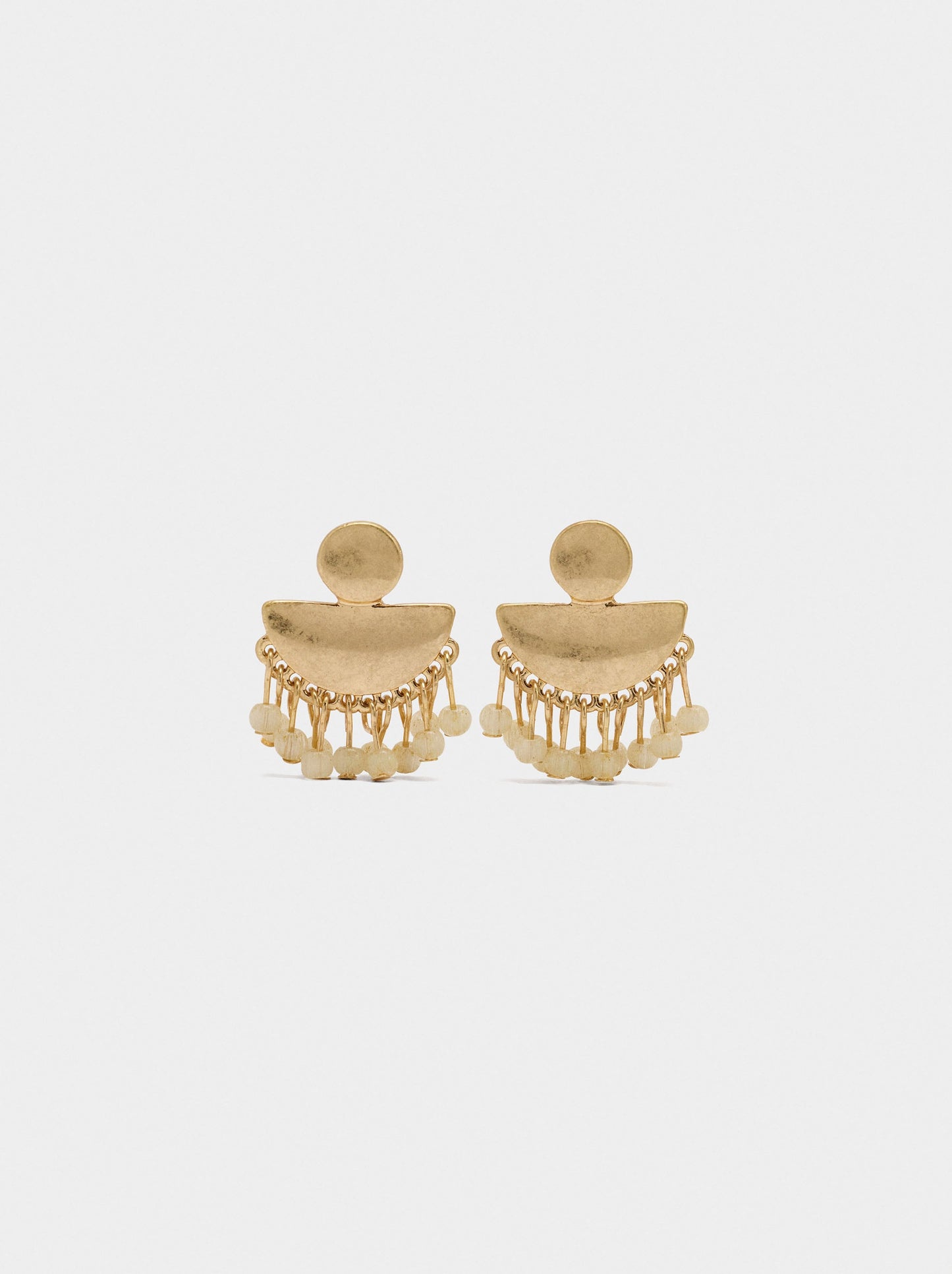 Fan Earrings With Beads