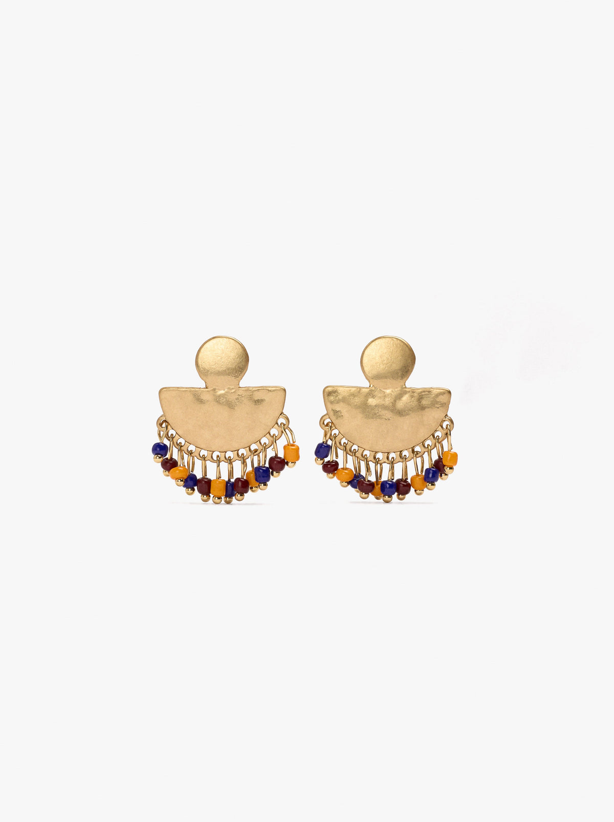 Fan Earrings With Beads