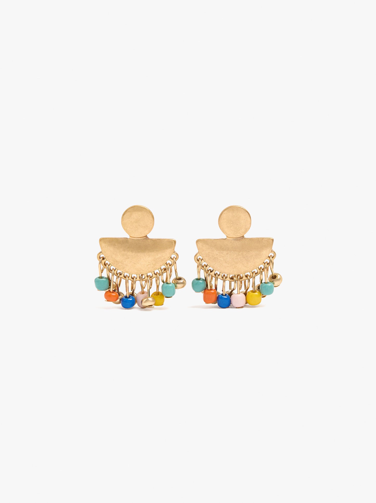 Fan Earrings With Beads