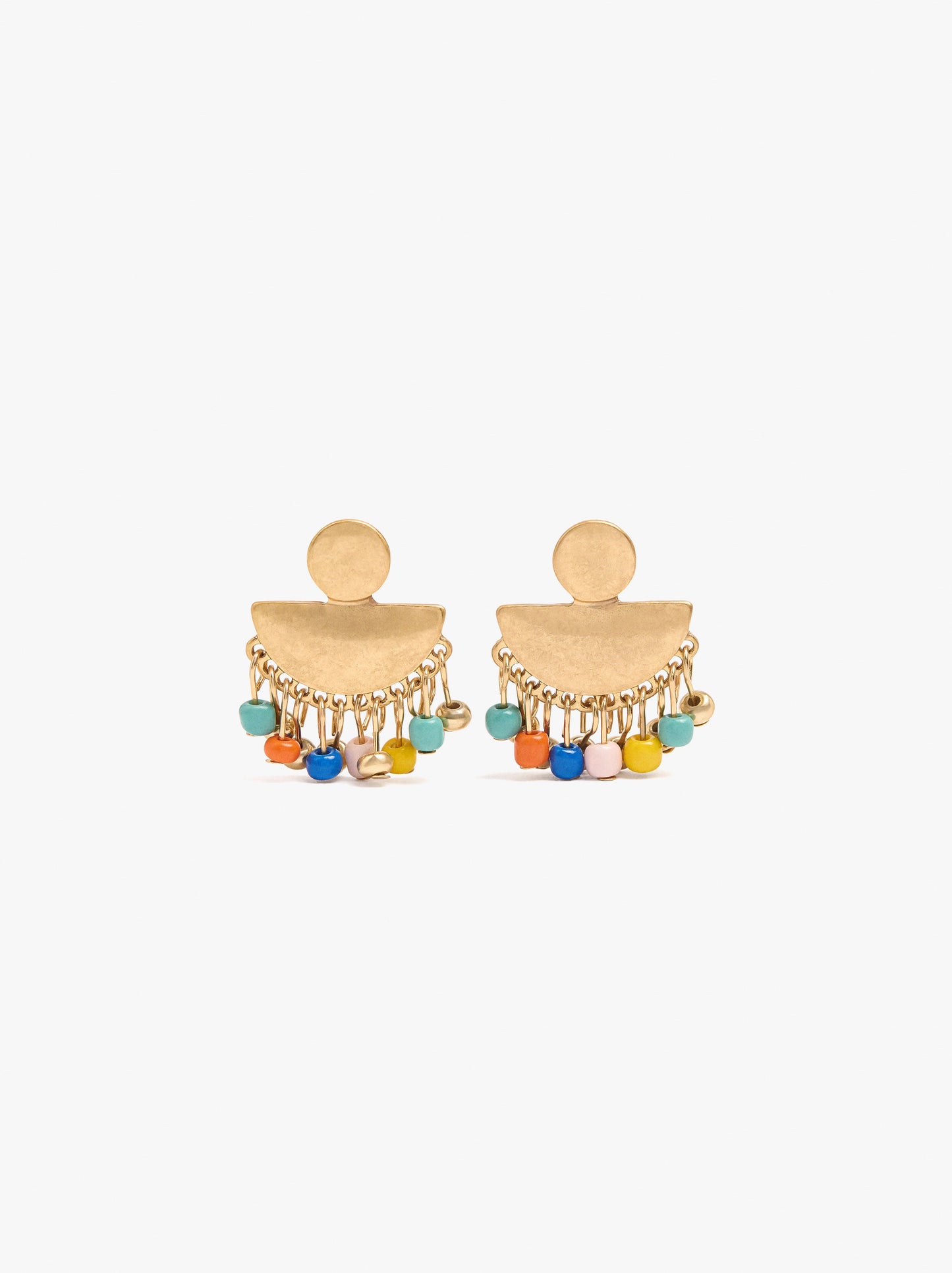 Fan Earrings With Beads