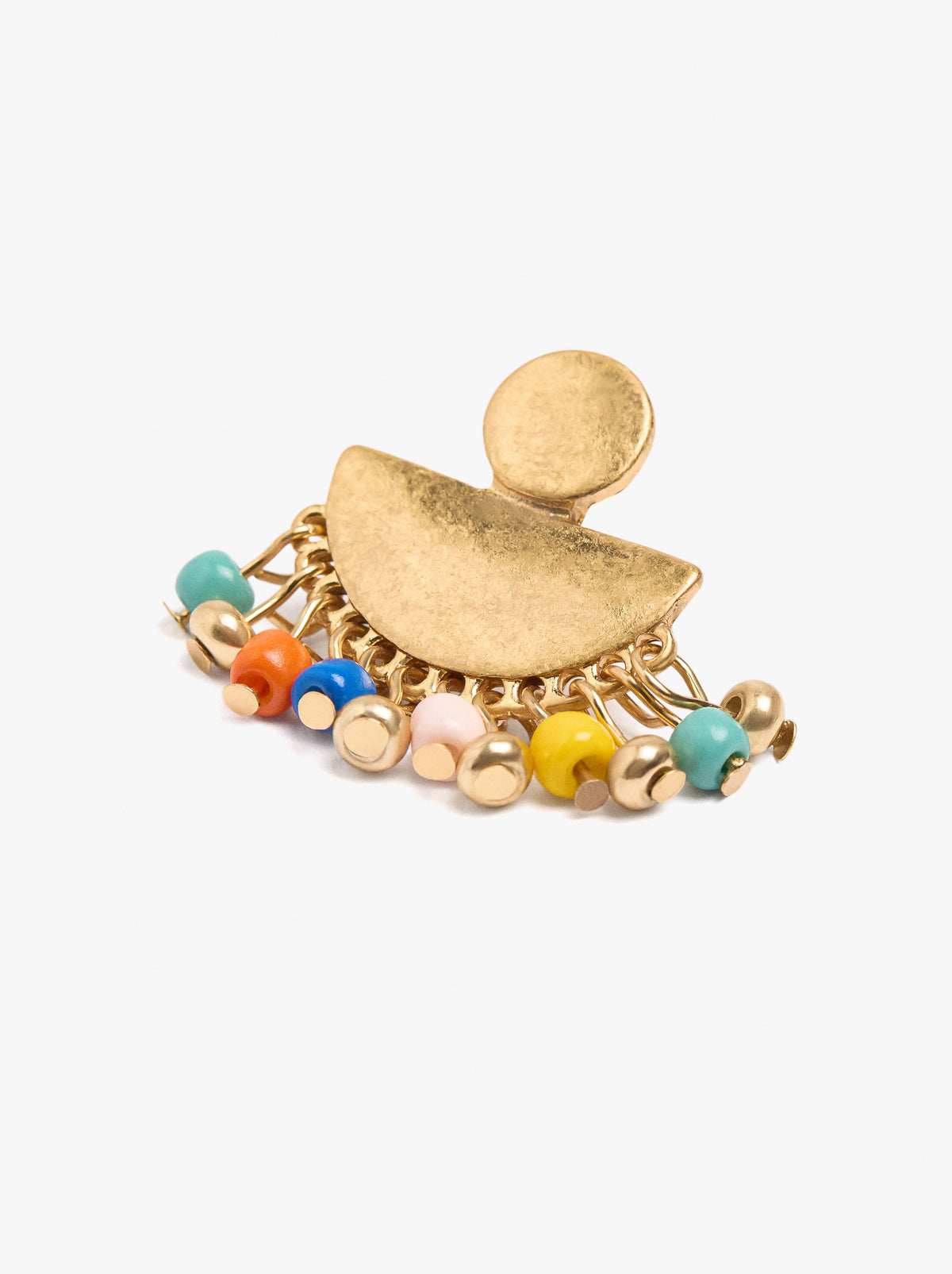 Fan Earrings With Beads
