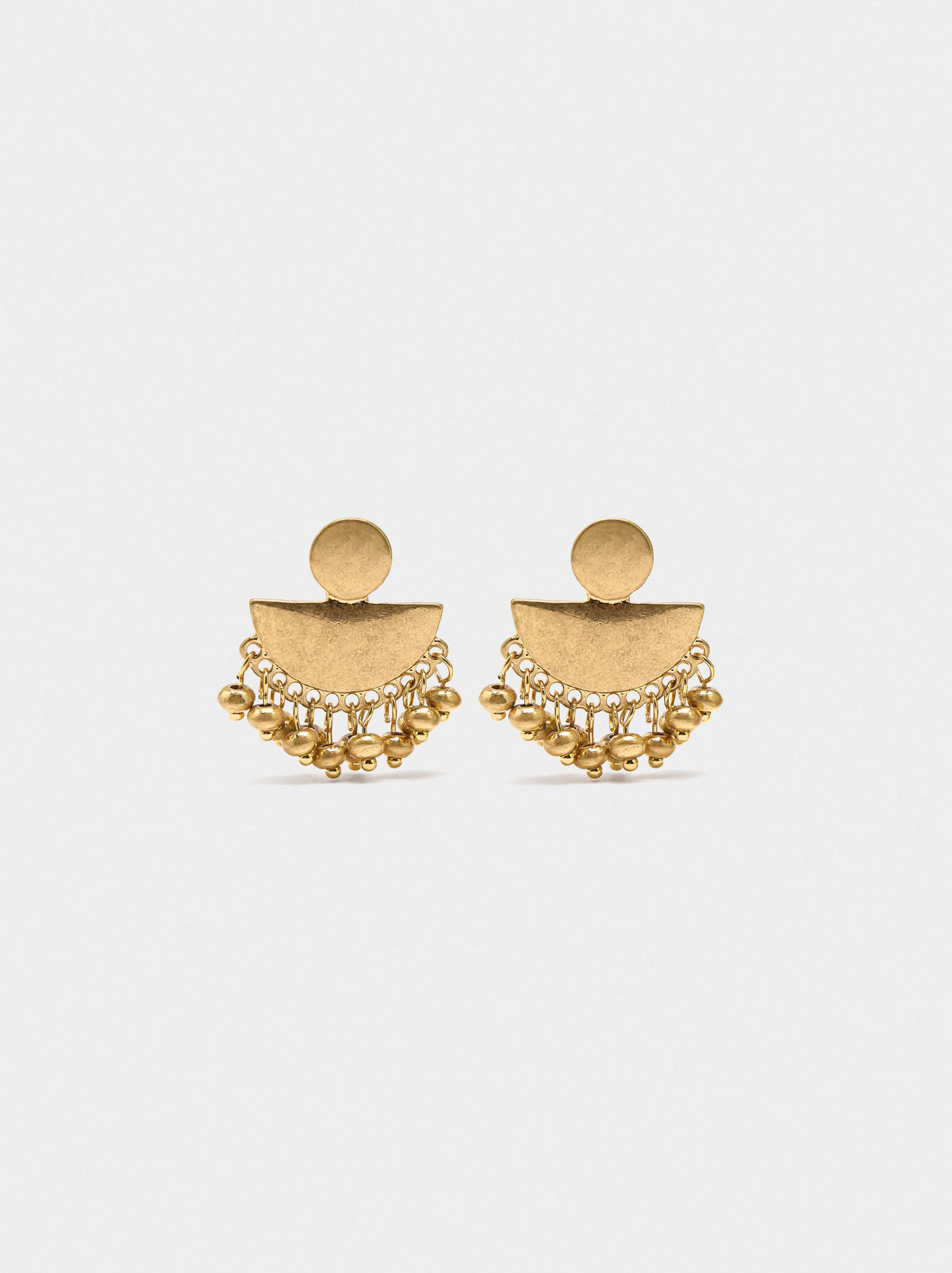 Fan Earrings With Beads