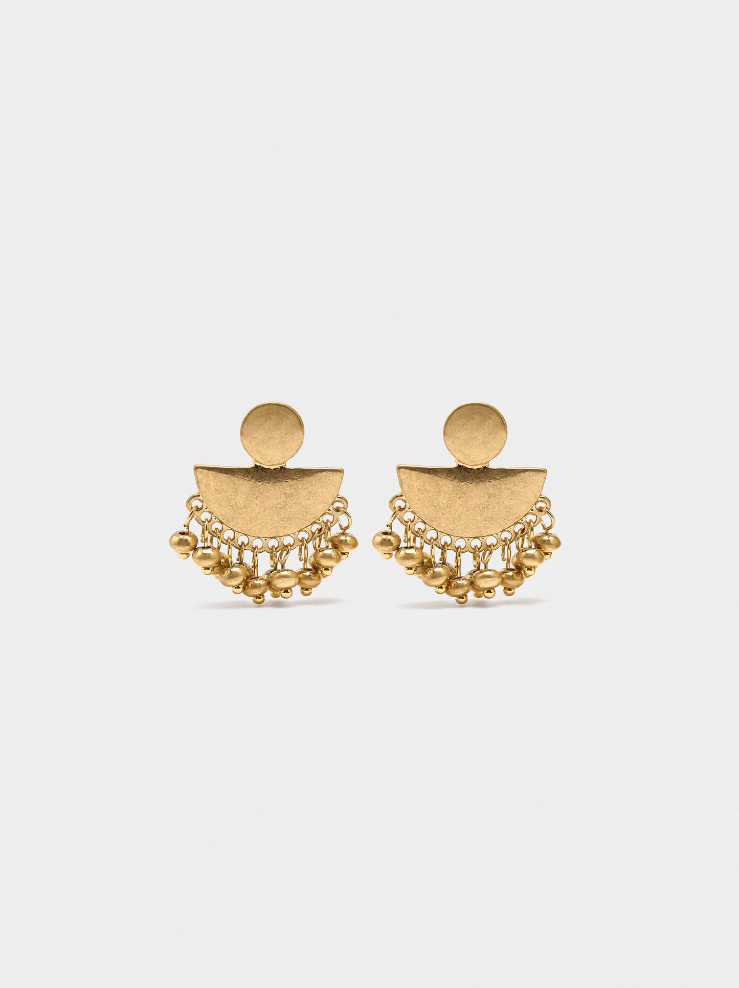 Fan Earrings With Beads