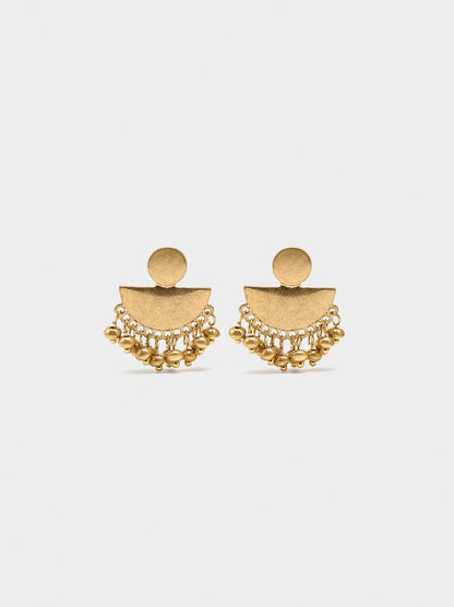 Fan Earrings With Beads