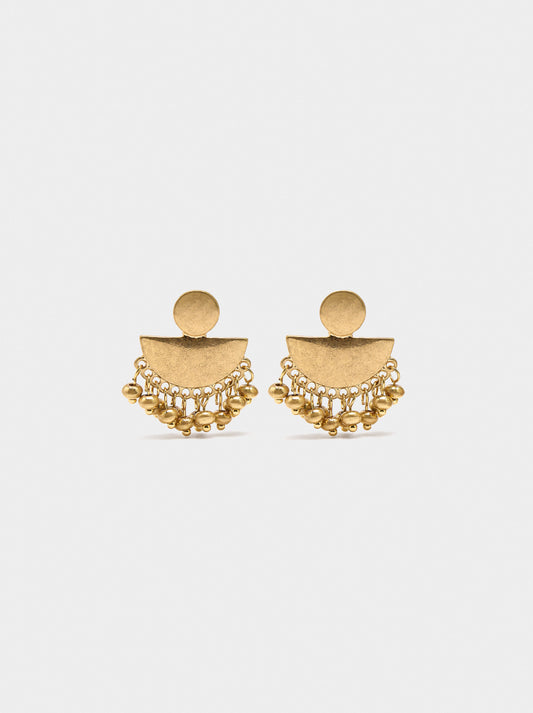 Fan Earrings With Beads