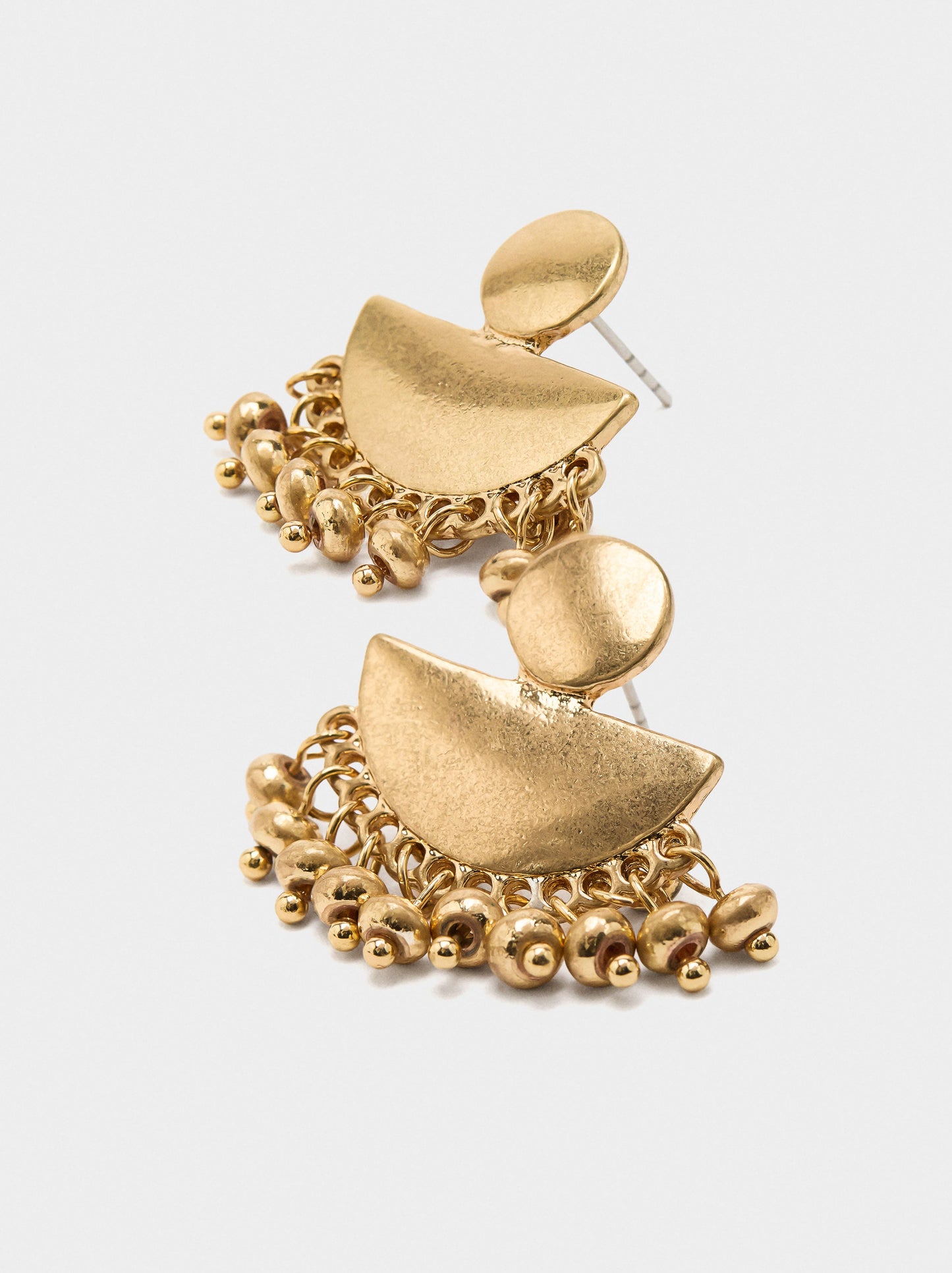 Fan Earrings With Beads
