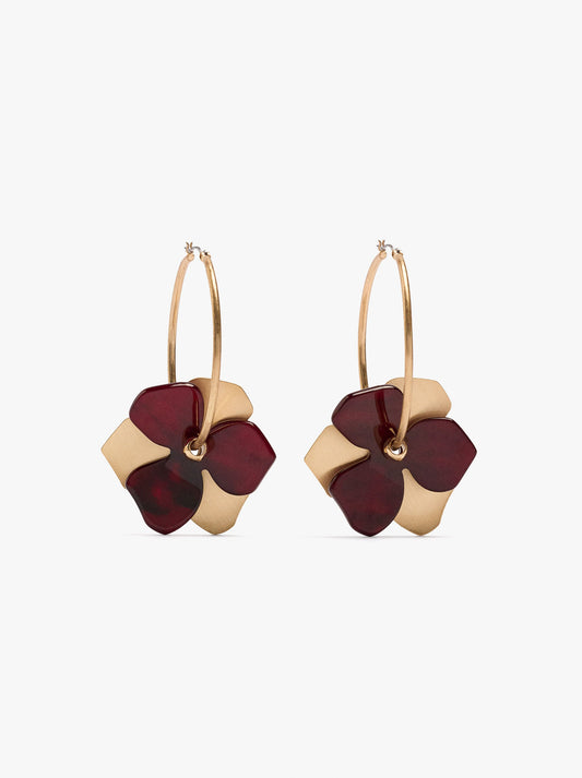 Hoop Earrings With Flower