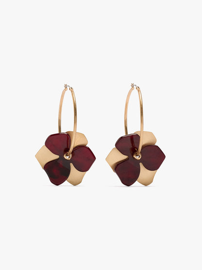 Hoop Earrings With Flower