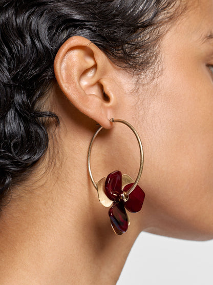 Hoop Earrings With Flower