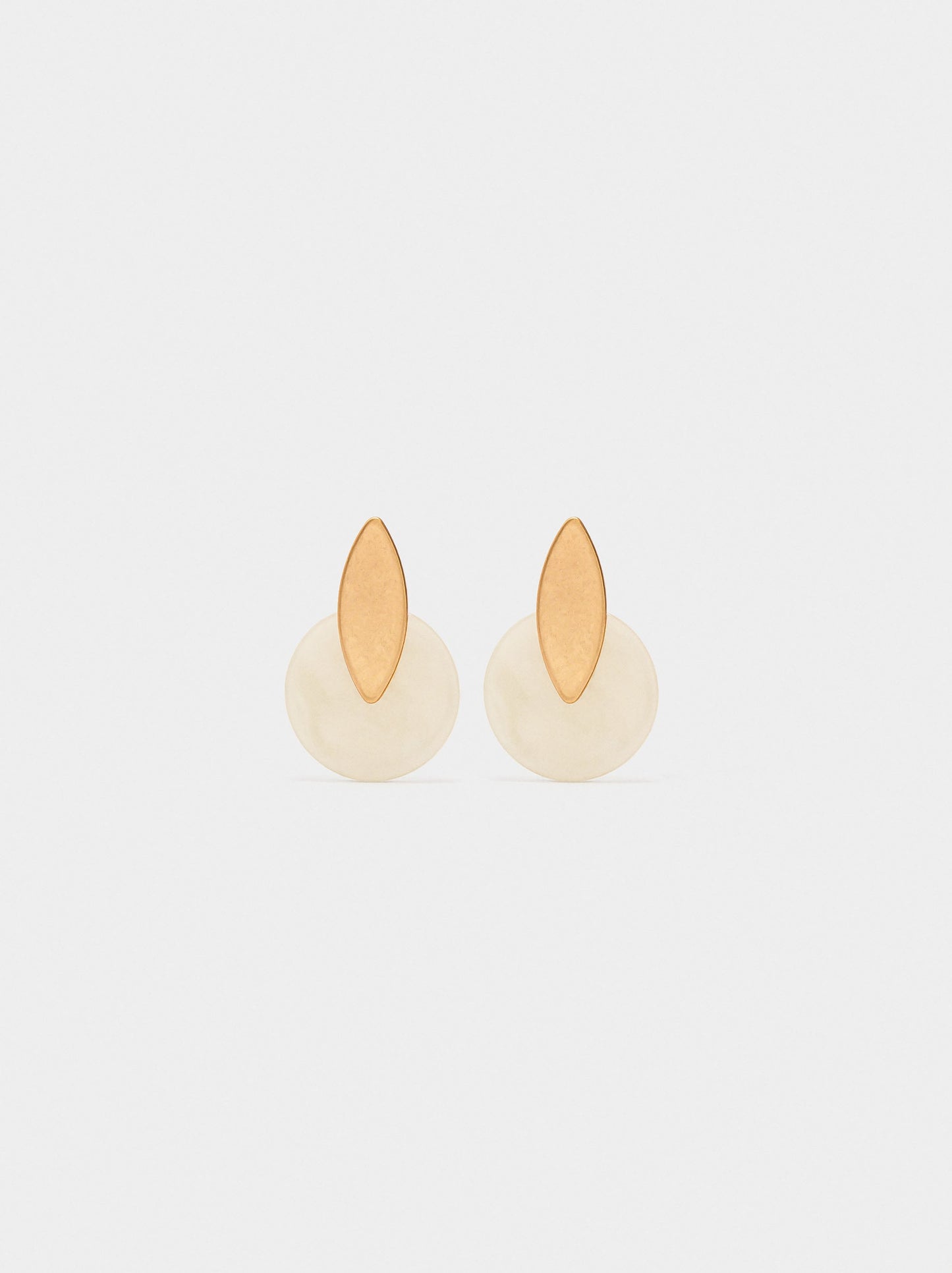 Round Earrings With Resin