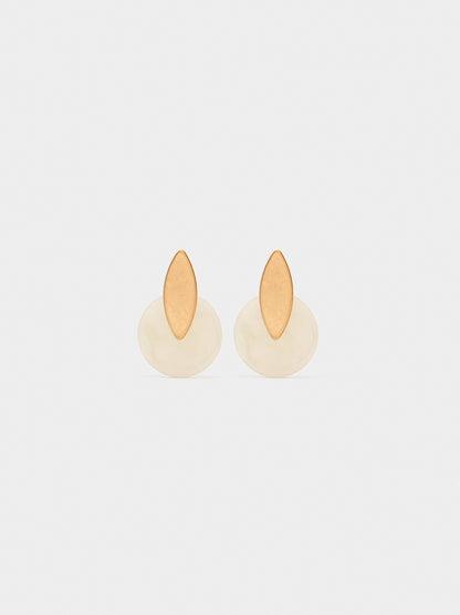 Round Earrings With Resin
