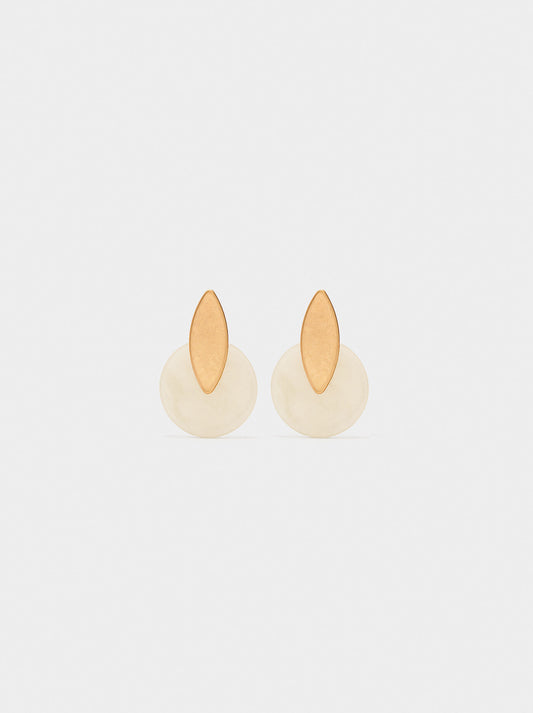 Round Earrings With Resin