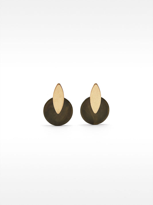 Round Earrings With Resin