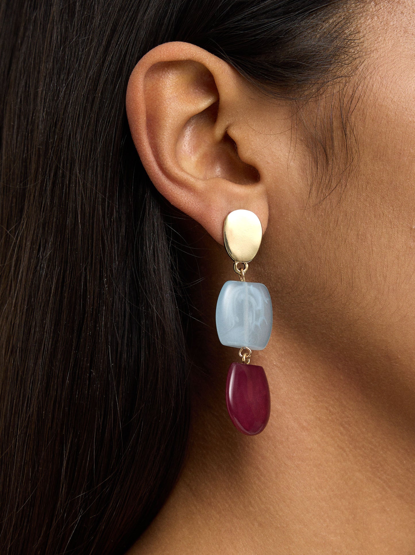 Long Earrings With Stone Effect
