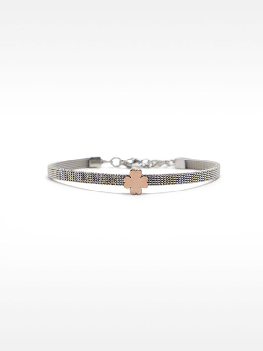 Stainless Steel Bracelet With Shamrock