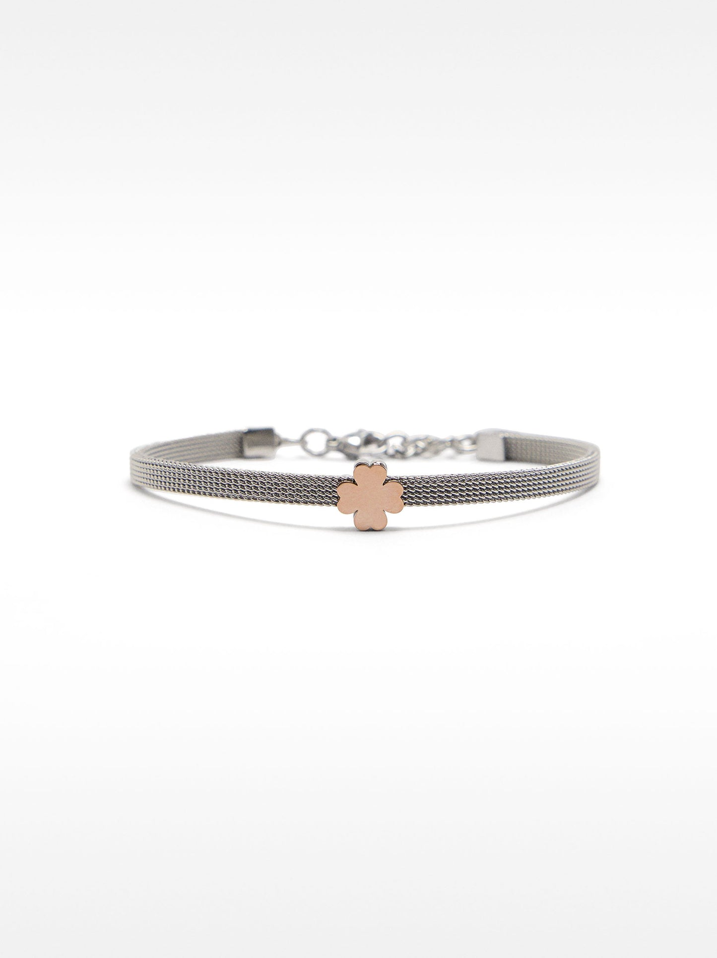 Stainless Steel Bracelet With Shamrock