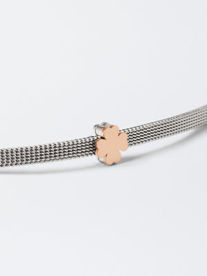 Stainless Steel Bracelet With Shamrock