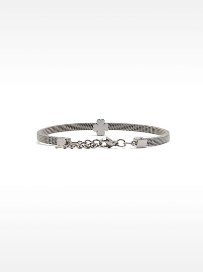 Stainless Steel Bracelet With Shamrock