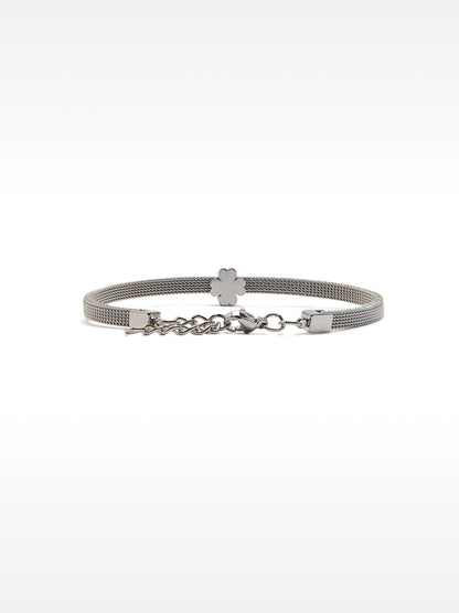 Stainless Steel Bracelet With Shamrock