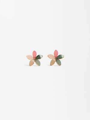 Flower Earrings With Resin