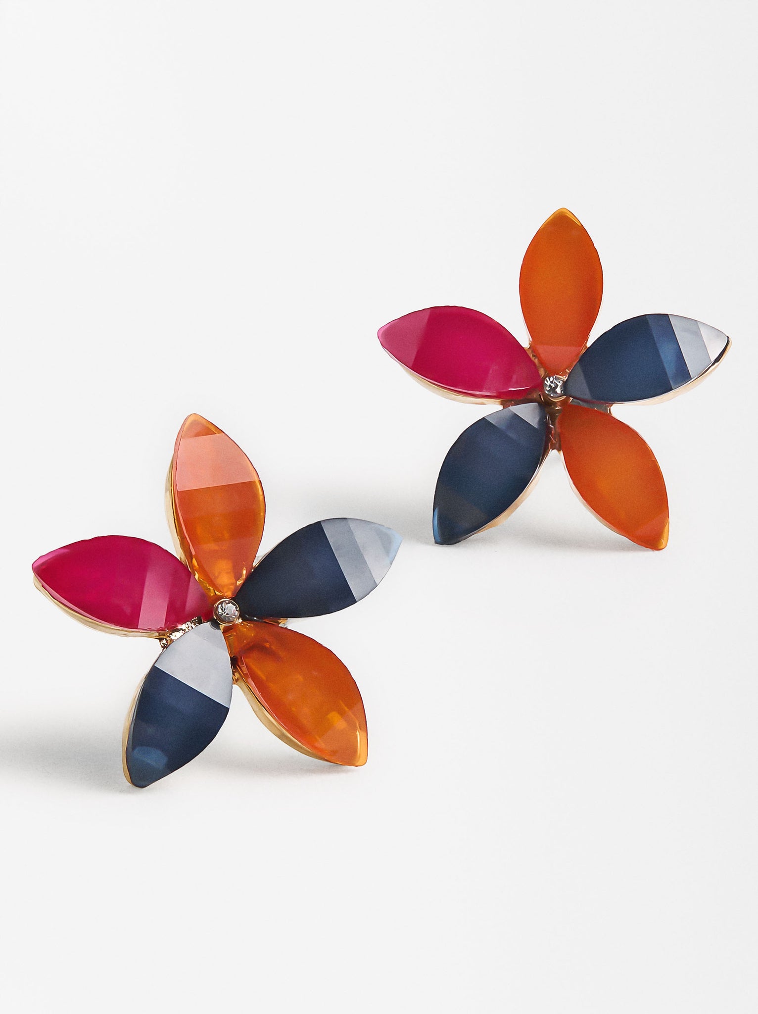 Flower Earrings With Resin