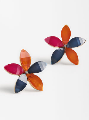 Flower Earrings With Resin