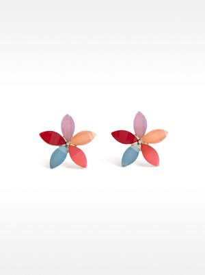 Flower Earrings With Resin