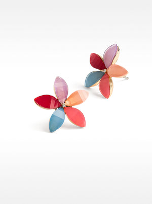 Flower Earrings With Resin