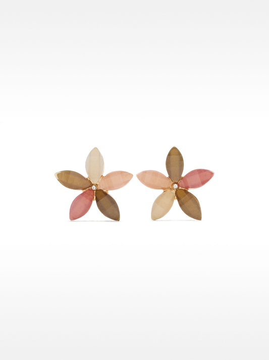 Flower Earrings With Resin