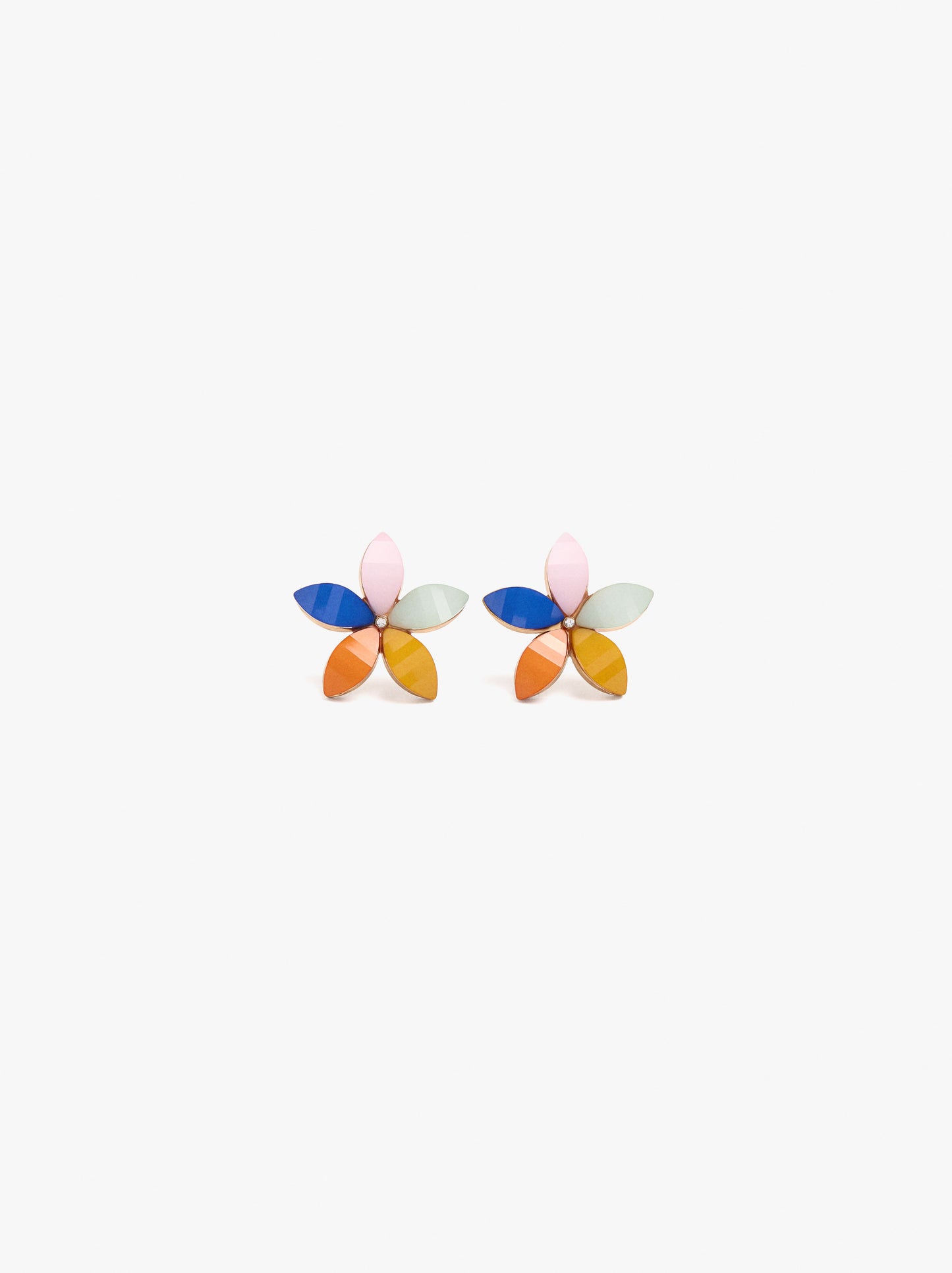 Flower Earrings With Resin