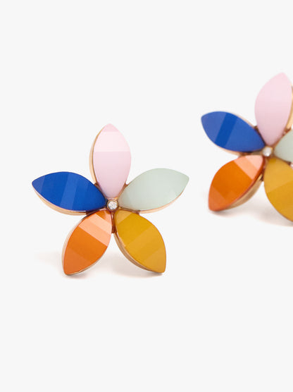 Flower Earrings With Resin