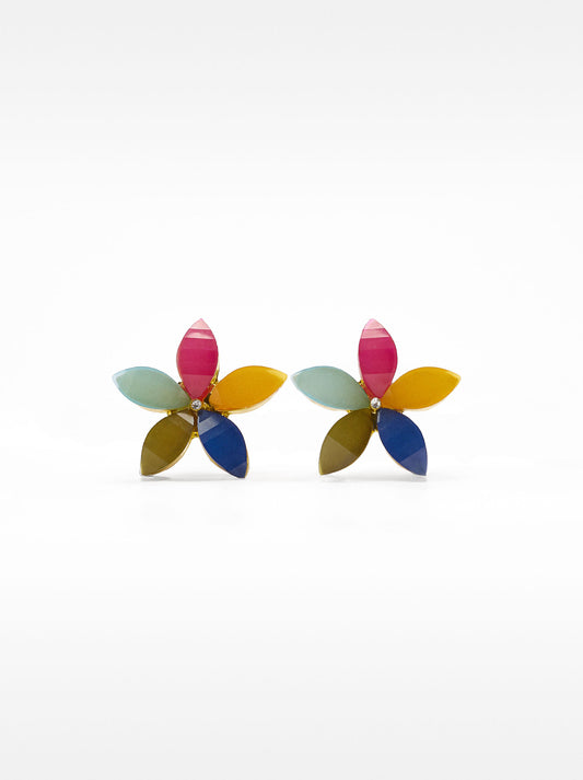 Flower Earrings With Resin