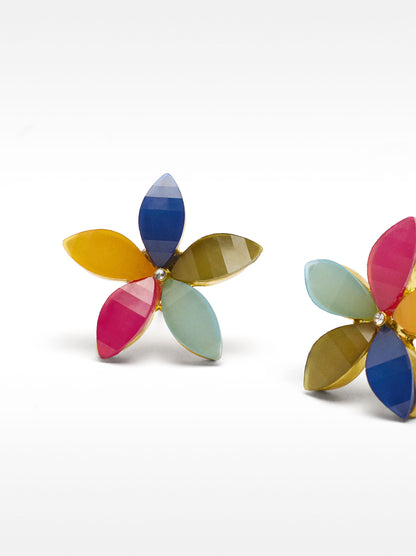 Flower Earrings With Resin