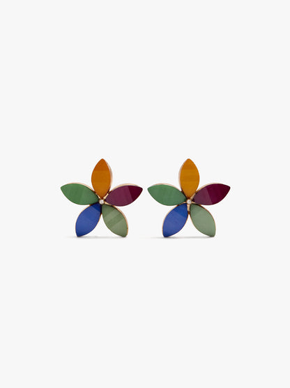 Flower Earrings With Resin