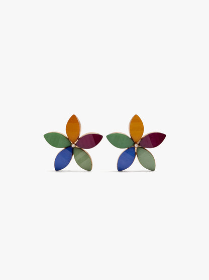 Flower Earrings With Resin
