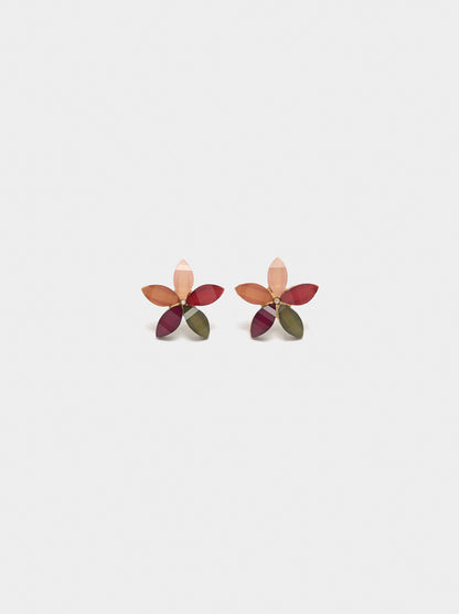 Flower Earrings With Resin