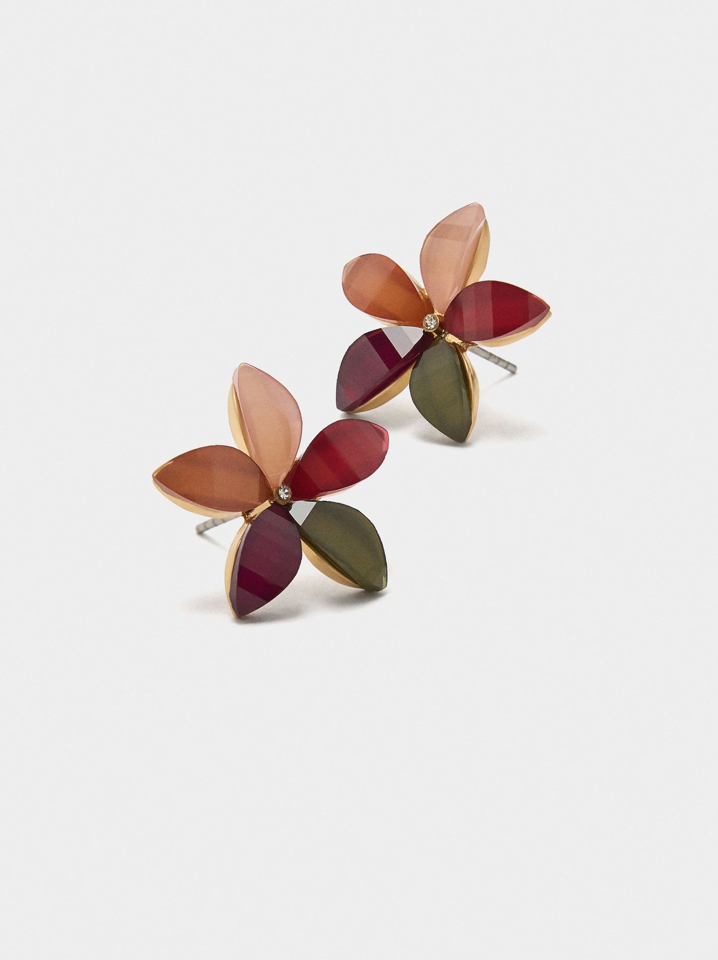 Flower Earrings With Resin