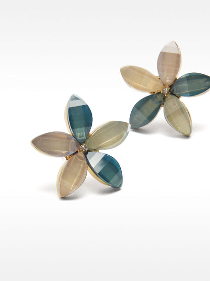 Flower Earrings With Resin