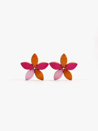 Flower Earrings With Resin