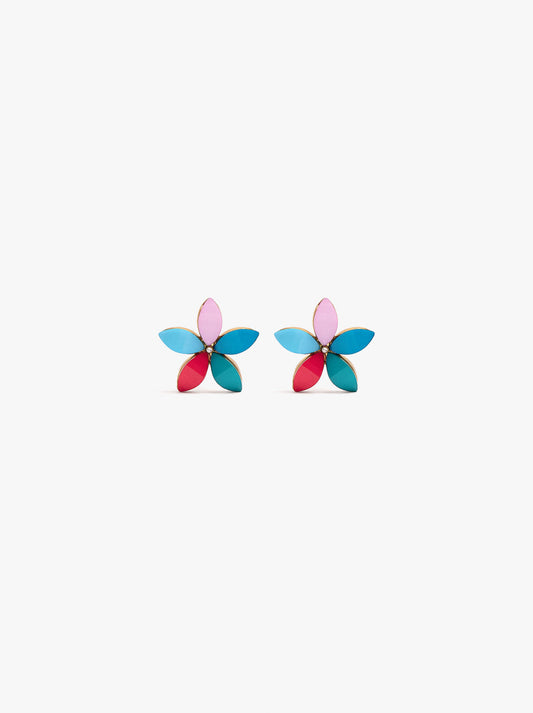 Flower Earrings With Resin