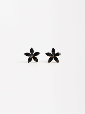 Flower Earrings With Resin