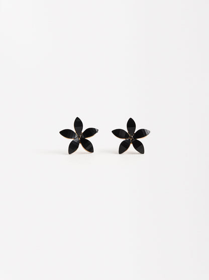 Flower Earrings With Resin