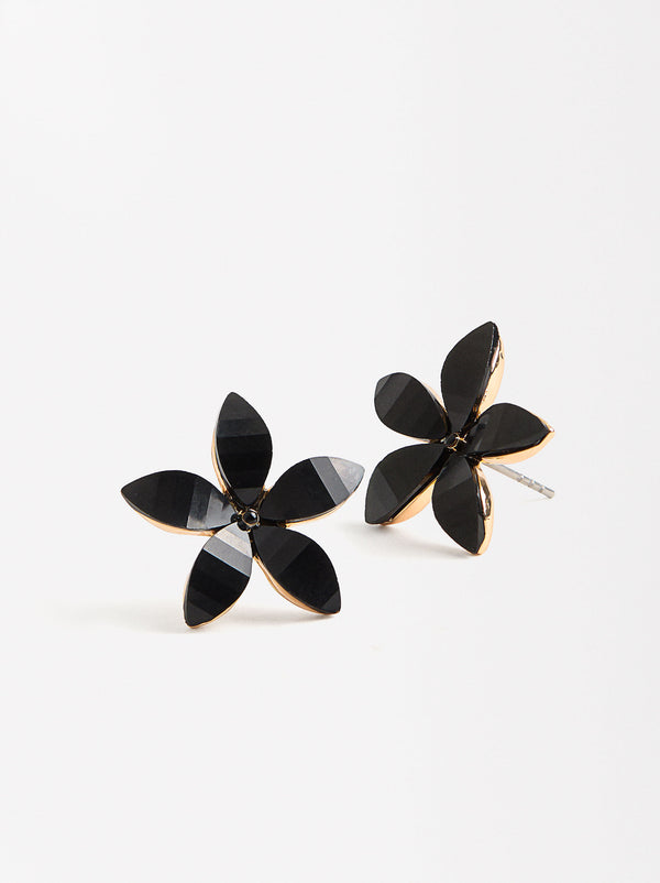 Flower Earrings With Resin