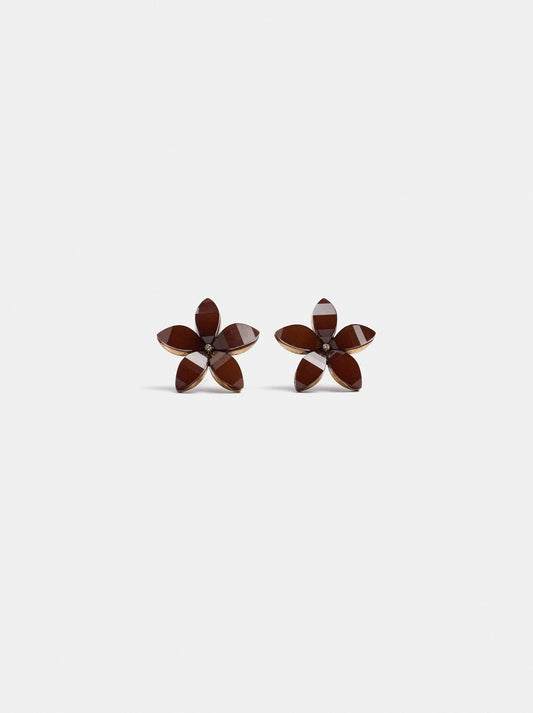 Flower Earrings With Resin
