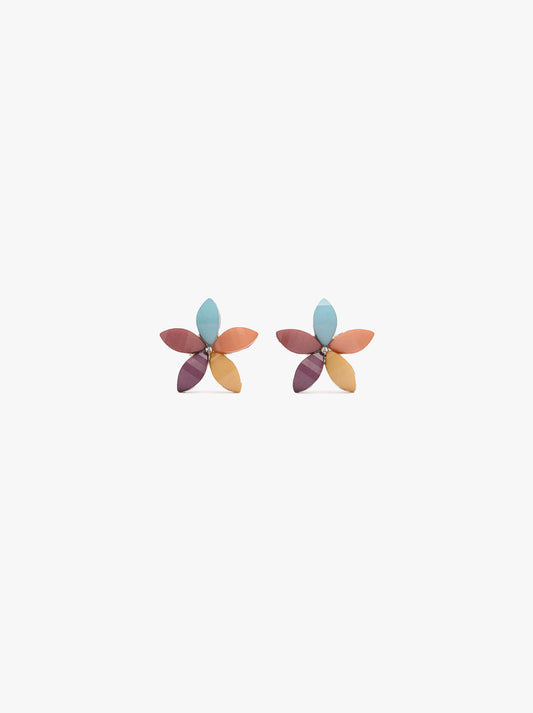 Flower Earrings With Resin