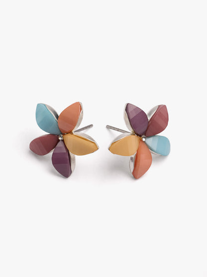 Flower Earrings With Resin