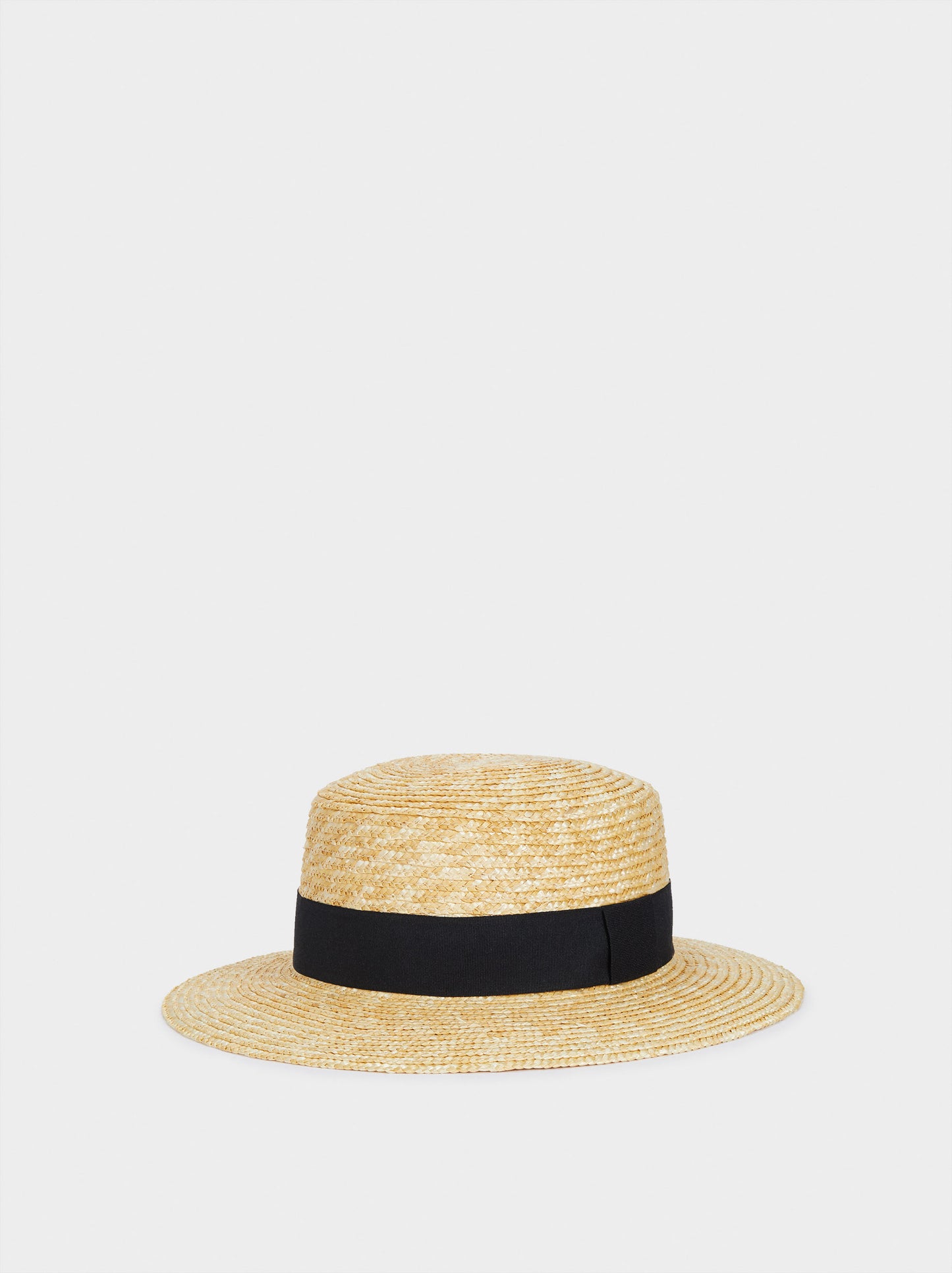 Textured Straw Hat With Contrast Band
