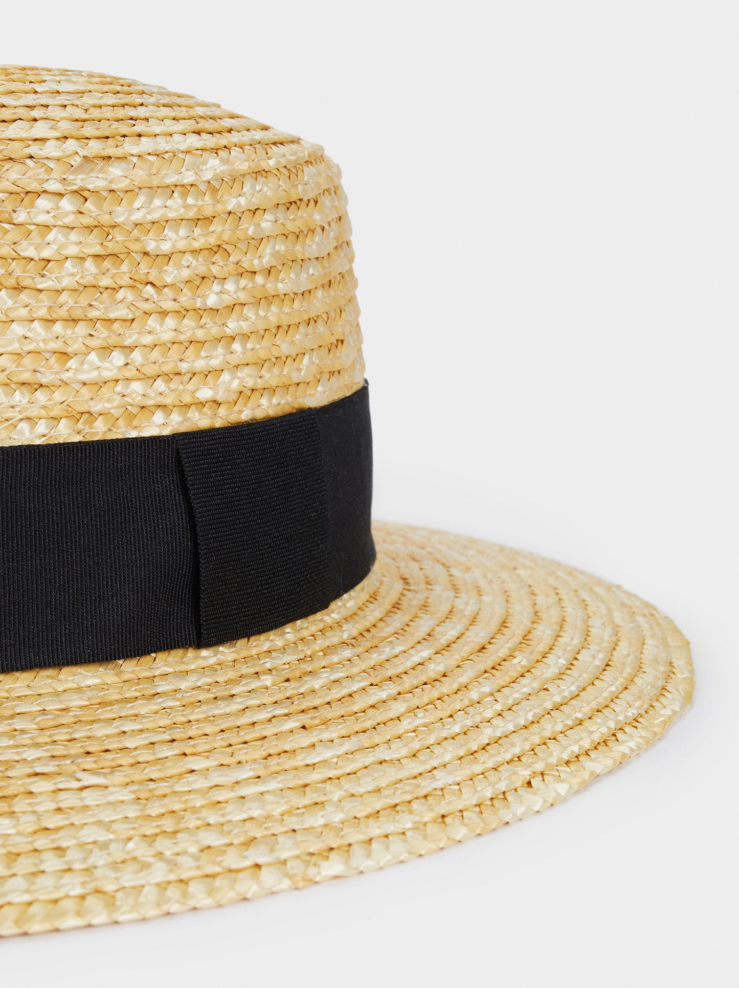 Textured Straw Hat With Contrast Band