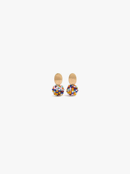 Earrings With Multicolor Beads